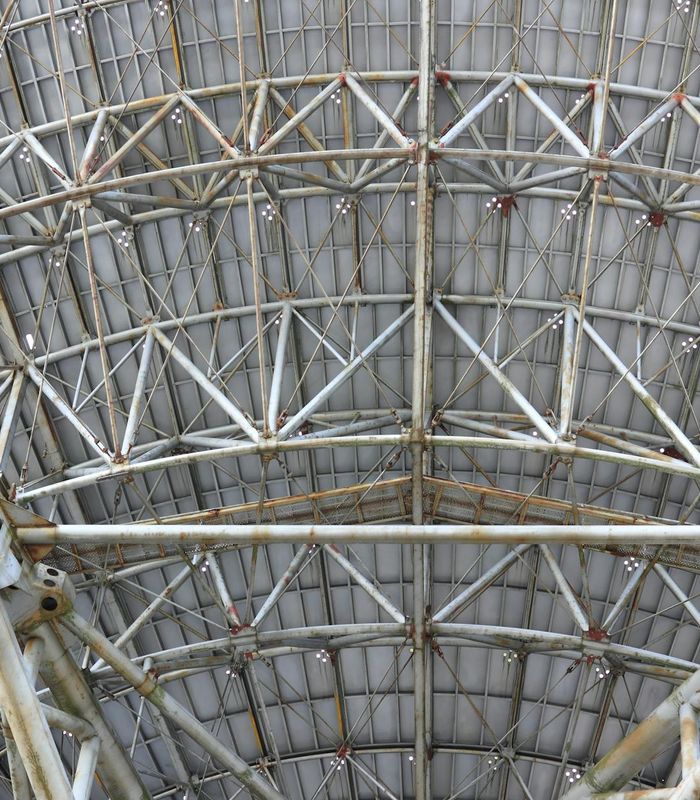 Abstract metallic structure representing stability and core strength